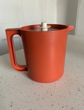  Vintage Retro 1970/80s TUPPERWARE Harvest Orange Push Button Seal Pitcher Jug