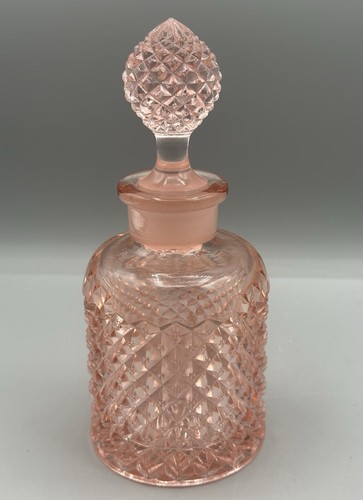 Vintage 1920s Westmoreland Pink English Hobnail Perfume Vanity Bottle&Stopper EC
