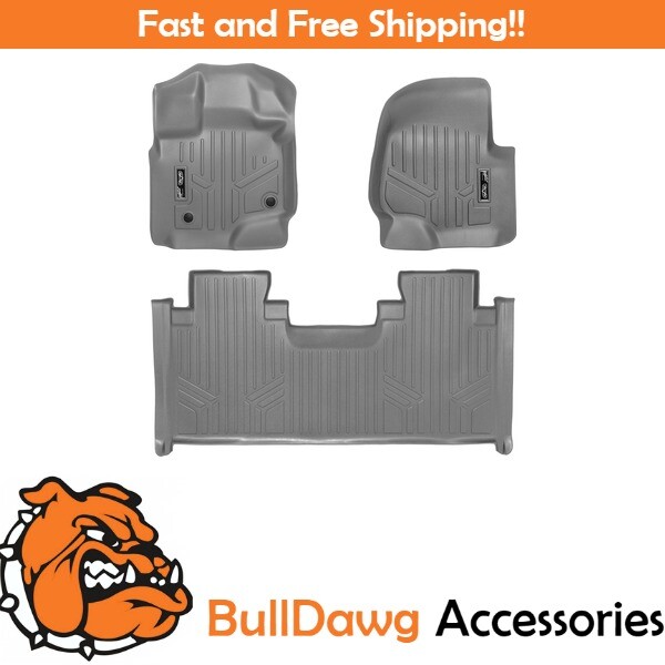 SMARTLINER Floor Mats for F150 SuperCab With Front Bench Seat Gray