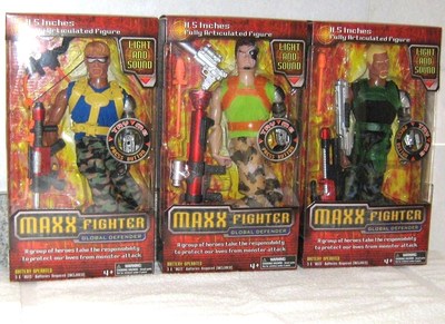 Maxx Fighter Global Defender Heroes Articulated Action Figure Light