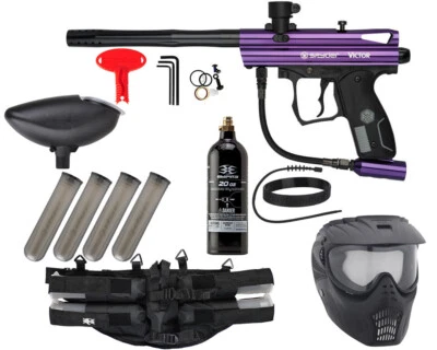 NEW KINGMAN SPYDER VICTOR EPIC COMPLETE PAINTBALL GUN PACKAGE KIT - GLOSS PURPLE