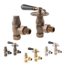 Arroll UK14 Traditional Angled Manual Throttle Radiator Valve and Lockshield