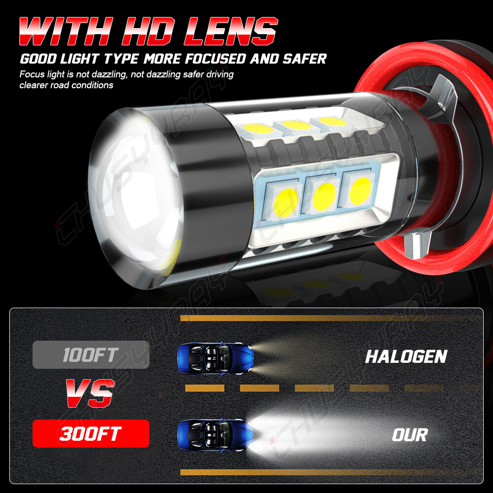 Fanless 2x H11 LED Fog Lights for Mercedes-Benz E320 2003-2009 GLA250 2015-2019