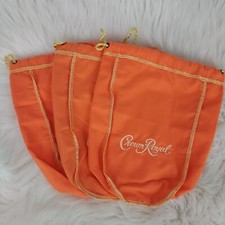 LOOK CROWN ROYAL BAGS - Orange 750lm Size - embroidered Lettering, QTY. 3