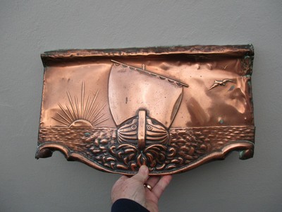 An Arts Crafts Copper Ship Design Fireplace Hood C1890 Ebay