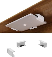Under Desk Laptop Holder Macbook Drawer Mount for Keyboard & Small White 