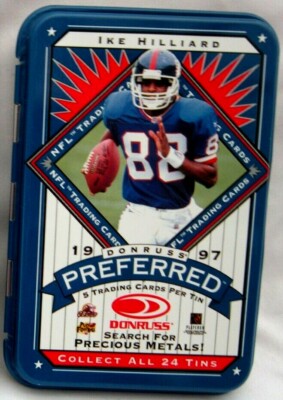 Ike Hilliard 1997 Donruss Preferred 4.5'' Blue Empty ROOKIE Tin#19!Giants WR GOAT