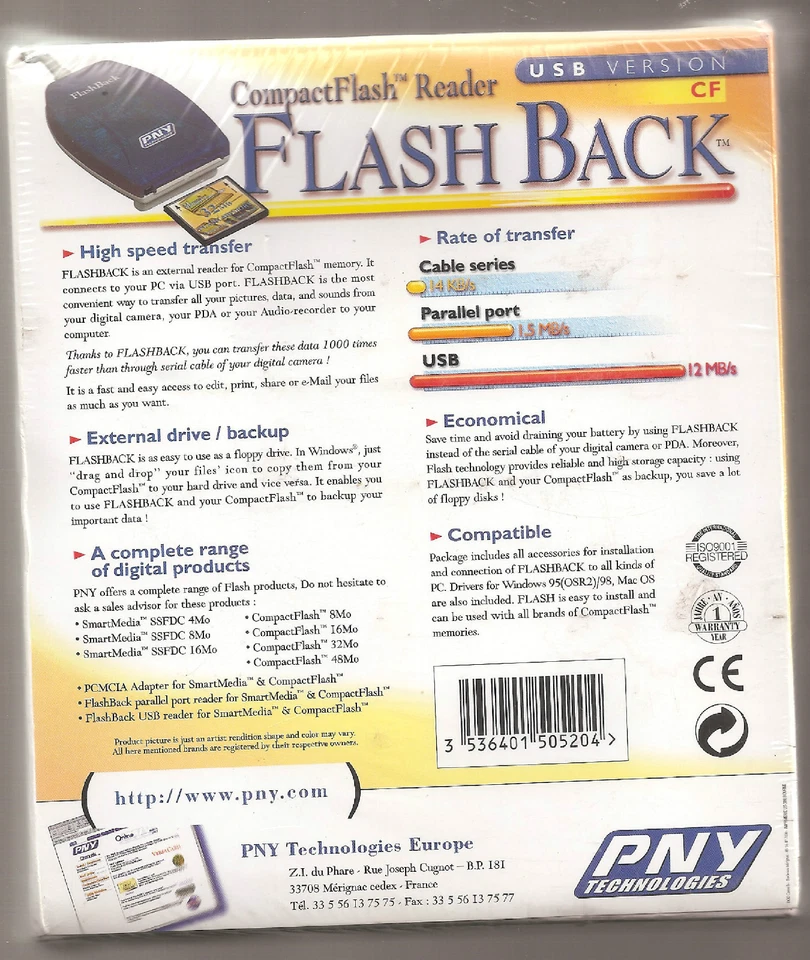 CompactFlash Reader, USB version, transfer pix, data & sound, external backup - Image 2 of 2