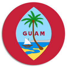 Guam State Seal Emblem - 25 Pack Circle Stickers 3 Inch - USA America