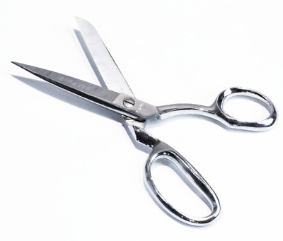Vintage Gingher G-8L Knife Edge Scissors Chrome Brazil in Original Box