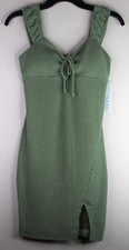 No Boundaries Wiggle Ribbed Knit Green Pea Dress Size XS (0-2)