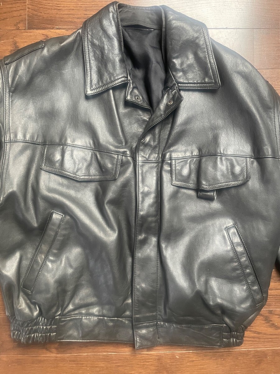Vintage Leather Blouson German Polizei Jacket Medium Black | eBay
