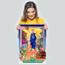 Luca Doncic Mavericks NBA Basketball Downtown Picture Wall Poster or Canvas FAST