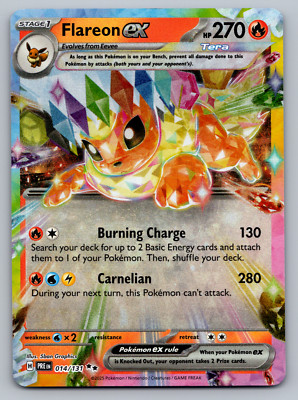 Flareon ex Pokemon Prismatic Evolutions 014/142 Double Rare NM