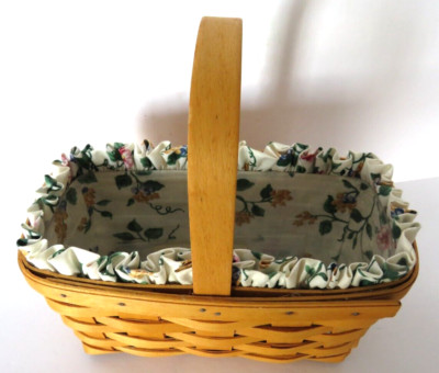 Longaberger Candle Basket Combo White Vine Liner Protector 1998 Retired Collect