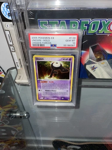 Unown holo unseen forces PSA 10 F/28 *Pop 11*