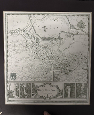 Map Of Buck Hill Falls Pennsylvania. private resort community Signed Numbered