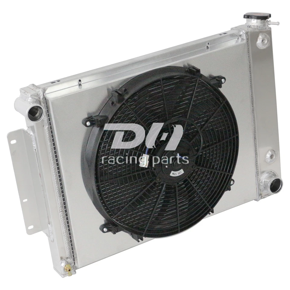 Radiador de aluminio 3 filas + ventilador de cubierta para Chevy Pontiac/Firebird Camaro 1967-1969 Foto 2 de 4