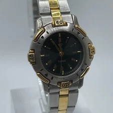 Timex Womens Watch 28mm Two Tone Case Band Quartz Analog Three Hands