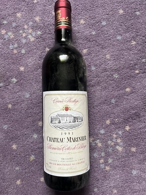 1 Flasche Chateau Marinier 1991 Premieres Cotes de Blaye Rotwein