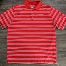 Nike Golf Dri-Fit Tour Performance Short Sleeve Polo Shirt - XL - Red Striped