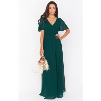 green emerald velvet dress Autumn main image 1