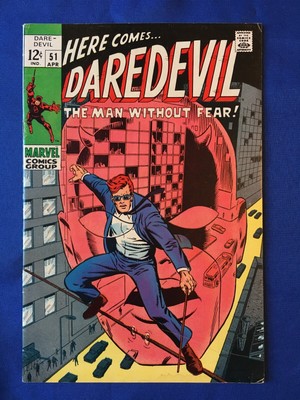 Daredevil #51 FN+ (6.5) MARVEL (Band 1 1969) Barry Smith Kunst (5)