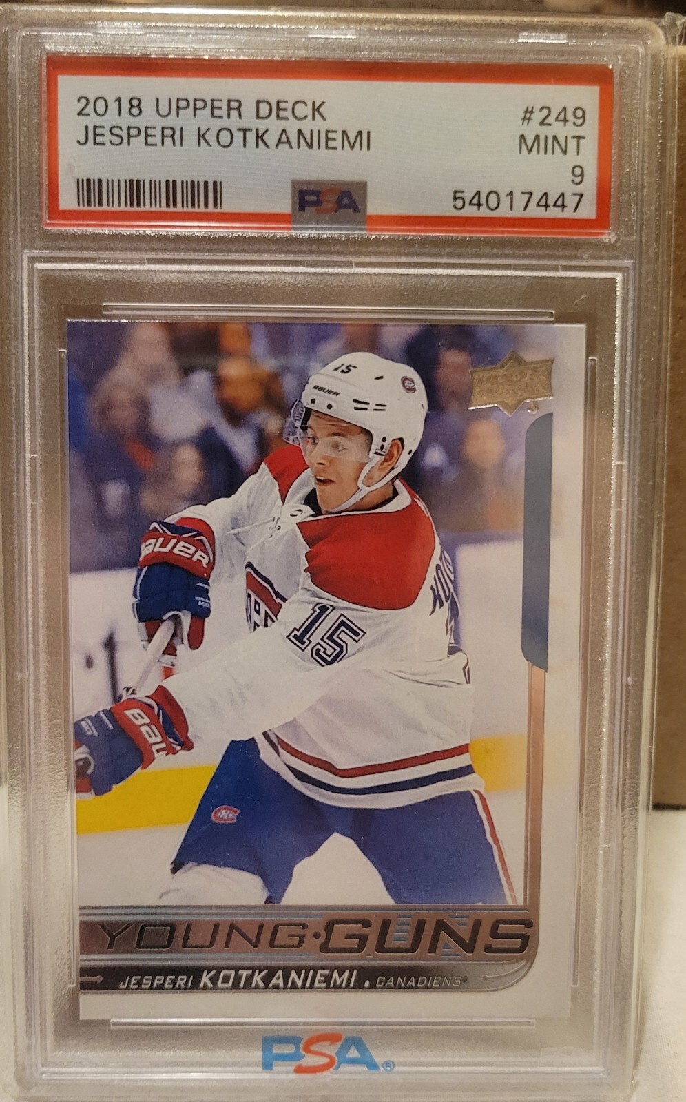 2018-19 Upper Deck - Young Guns #249 PSA 9 Jesperi Kotkaniemi (RC)