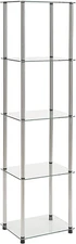 Designs2Go Classic Glass 5 Tier Tower 15.75" - Modern Contemporary Media Bookshe