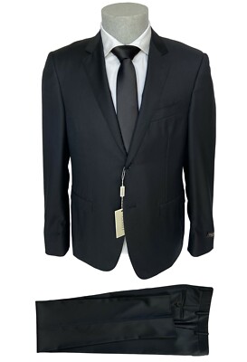 Herren Schneiderkleid CANALI, schwarz DROP 8 Millerighe aus Schurwolle, 60% Rabatt