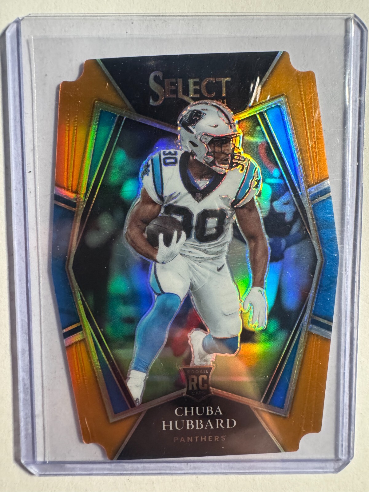 K298,025 - 2021 Select Prizm Orange Die Cut #176 Chuba Hubbard #/249