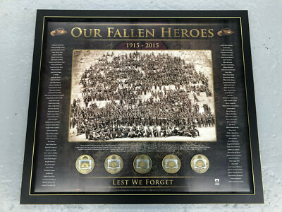 OUR FALLEN HEROES - LTD ED CHEOPS PYRAMID WW1 ANZAC PHOTOGRAPH WITH MEDALS
