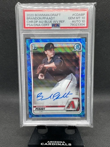 2020 Bowman Draft 1st Brandon Pfaadt Blue Wave Refractor Auto /150 PSA 10