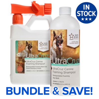 UltraCruz Canine Foaming Dog Shampoo w/ Applicator and Refill Bundle 32 oz Each