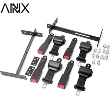 4 Retractable Golf Cart Seat Belts and Bracket Kit For EZGO Yamaha Club Car