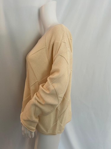 MARGARET O'LEARY NWT Cream 100% Organic Cotton Scoop Neck Sweater Sz L - Picture 8 of 9