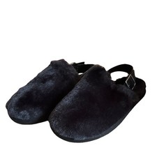 Marc Fisher LTD Zister Black Faux Fur Slide Slippers Women's Size 6