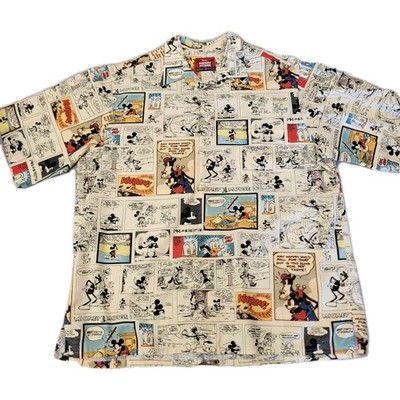 w*o様 Reyn Spooner × Disney REYN SPOONER x DISNEY MICKEY MOUSE VINTAGE COMIC SCENE SHIRT aloha