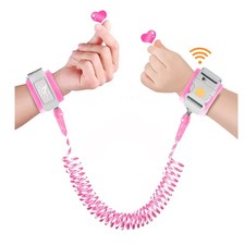 Anti Lost Wrist Link Toddler Harness Walking Leash Lock Reflective Pink