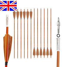 Shooting SP500 Carbon Arrows 4" Feather 30" Shaft Archery Bow Hunting Target 12X