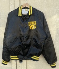 Vintage Iowa Hawkeyes Chalkline Jacket Sz M 80s Satin Bomber Made In USA
