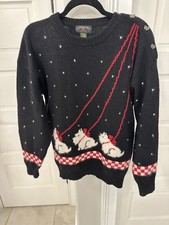 Vintage 80s 90s Scottie Dog Sweater Women s Large Wool Fair Isle Charter Button
