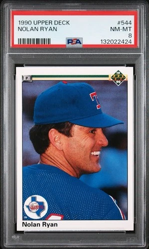 1990 Upper Deck #544 Nolan Ryan PSA 8 NM-Mint Texas Rangers HOF