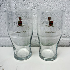 Murphy's Pint Beer Glasses Set of 2 Clear Glass Crest Logo Ale/Bitter