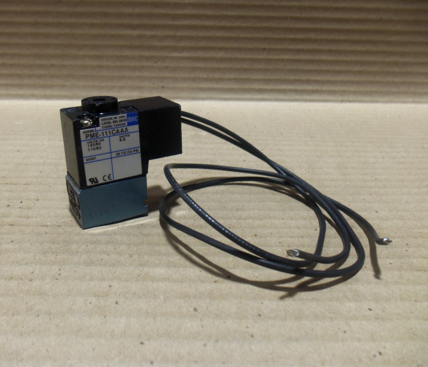 New Mac PME-111CAAA 120/110V / 60/50Hz 6.8W 25-150PSI Valve