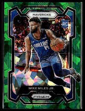 2023-24 Panini Prizm 295 Mike Miles Jr. Dallas Mavericks RC Green Cracked Ice