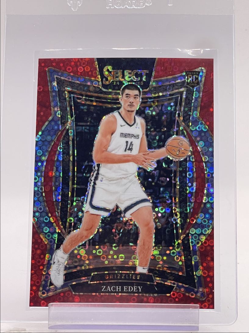 ZACH EDEY 2024-25 SELECT CONCOURSE ROOKIE RED DISCO PRIZM #98 RC /49 Q6084