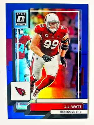 2022 Donruss Optic J.J. Watt BLUE Prizm Card SP #/179 Cardinals Legend!