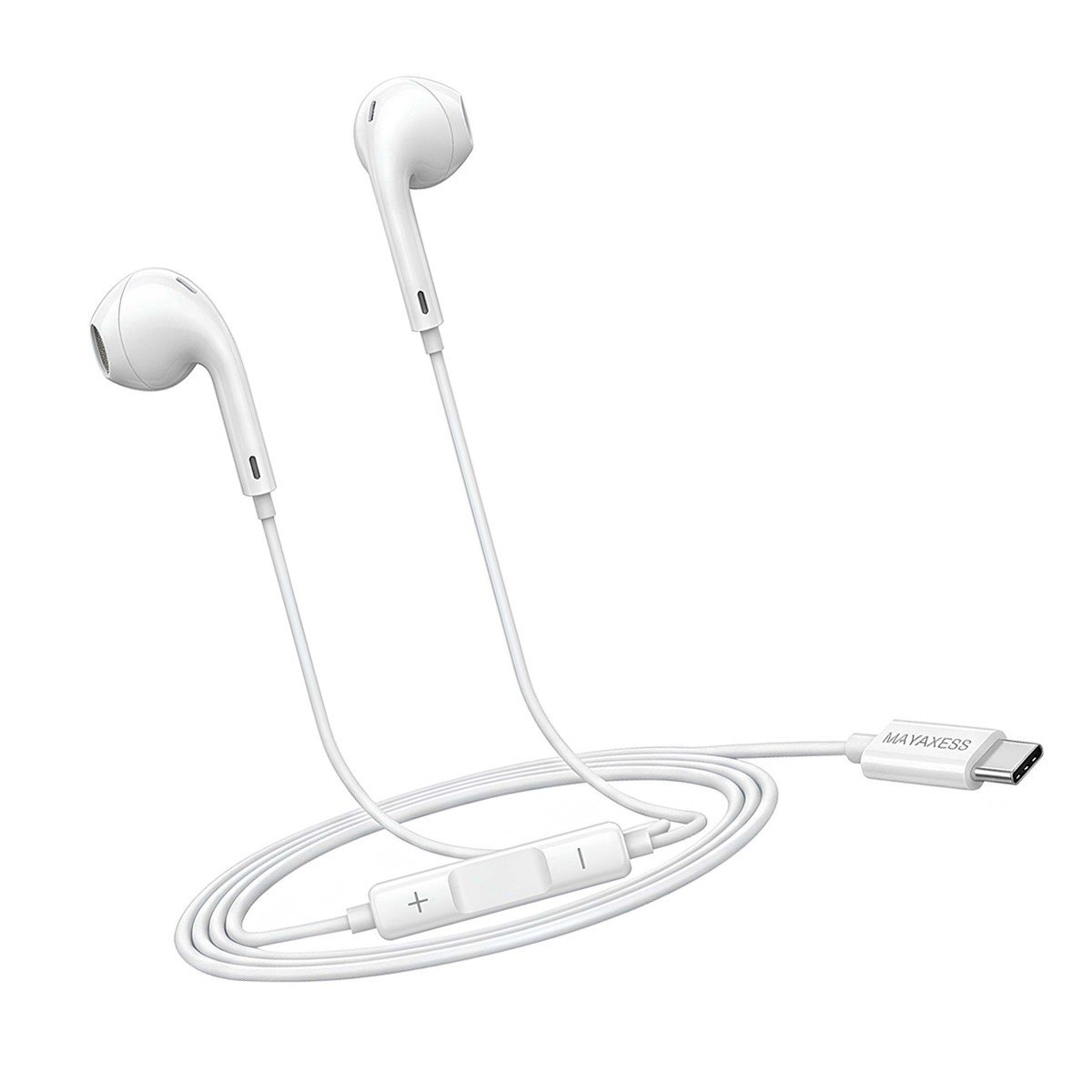 Écouteurs iPhone 15 Pro USB-C blanc pour appels professionnels clairs Mayaxess