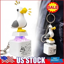 Seagull Mine Sound Button Keychain,Rechargeable Fidget Clicker with Sound Light